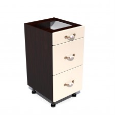 Corp inferior 40 cu 3 sertare metalice pentru greutate Zebra MDF vanilie simplu